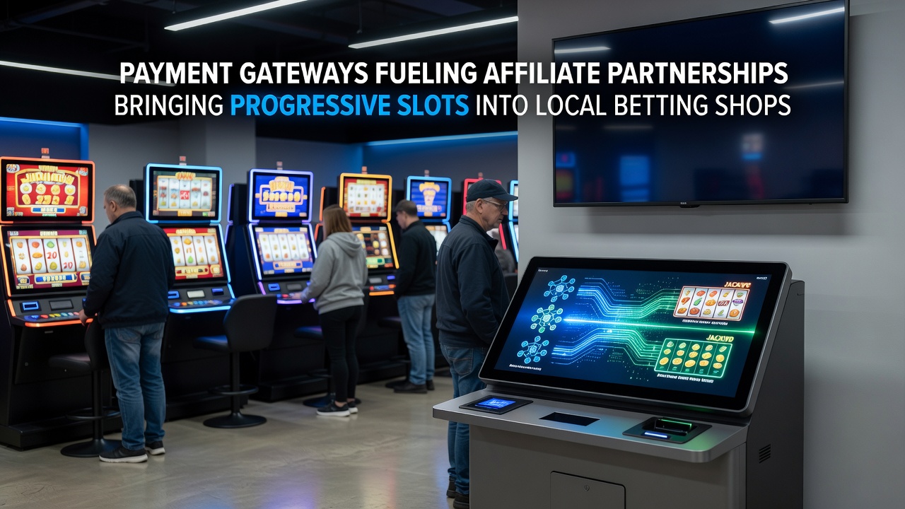 Affiliate dashboard showing real-time progressive jackpot growth linked to local betting shop terminals via payment gateways