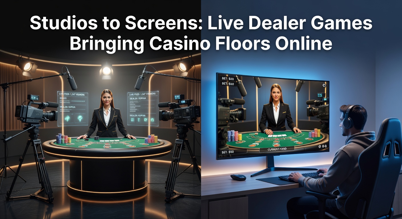 A bustling live dealer studio mimicking a Las Vegas casino floor, with dealers shuffling cards under bright lights and multiple camera angles capturing every angle for online players